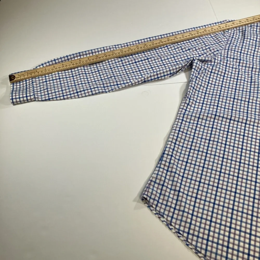 Polo Ralph Lauren Shirt Mens 2XL Slim Fit Performance Stretch Blue‎ Pink Check